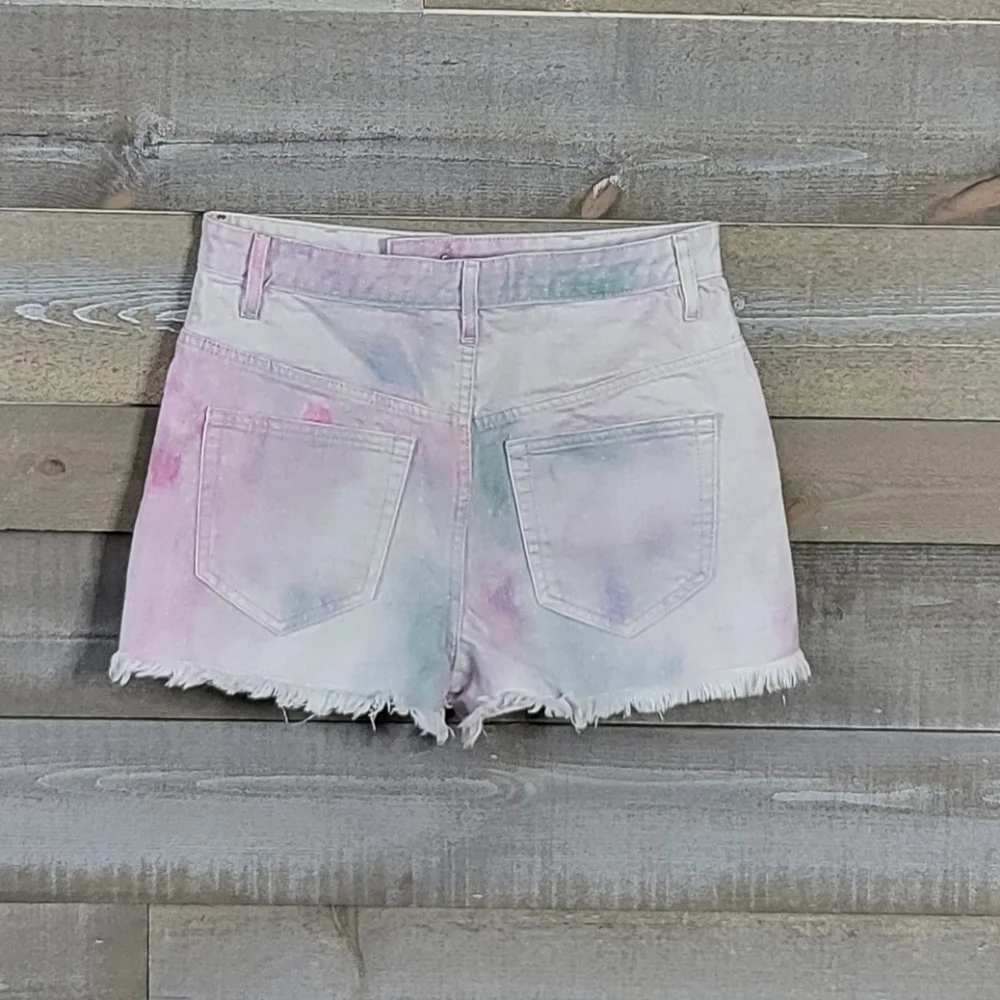 Isabel ÉTOILE Marant Lesiabb Tie-Dye Pattern Frayed Hem Shorts